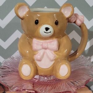Cute Bear Mug with Pink Bow